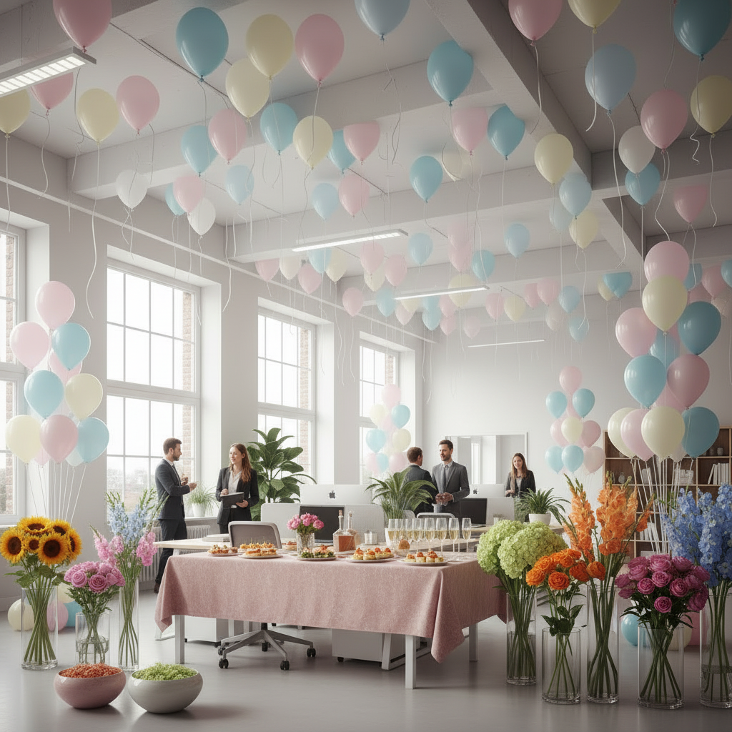 украшение офисного пространства на 8 марта