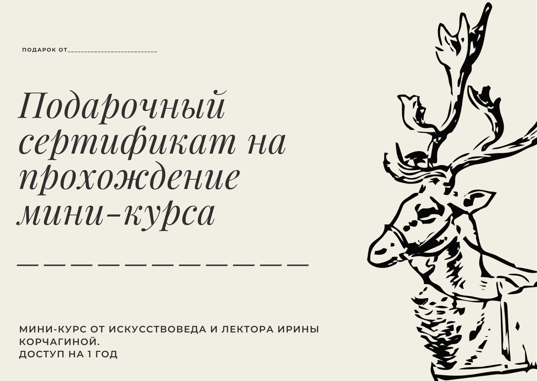 Подарочный сертификат на прохождение мини-курса