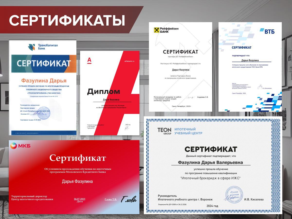Сертификаты и дипломы Дарьи Фазулиной