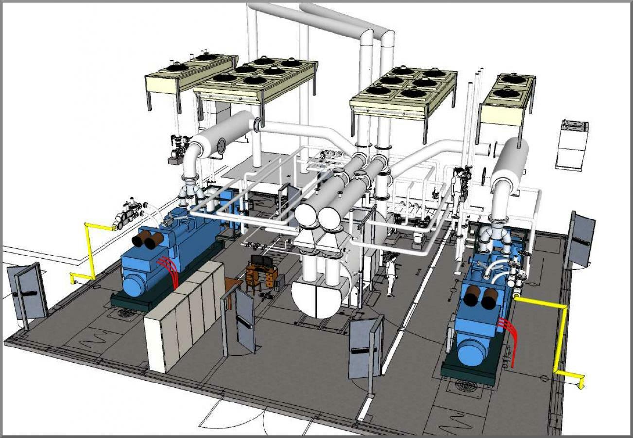 Газопоршневая электростанция схема