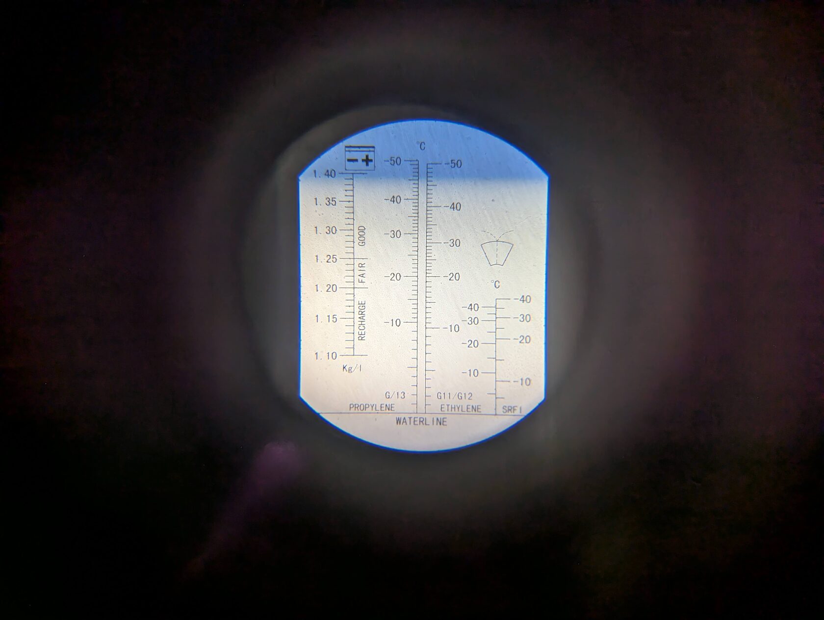 Входной контроль Перед началом работ проверяем рефрактометром состояние антифриза