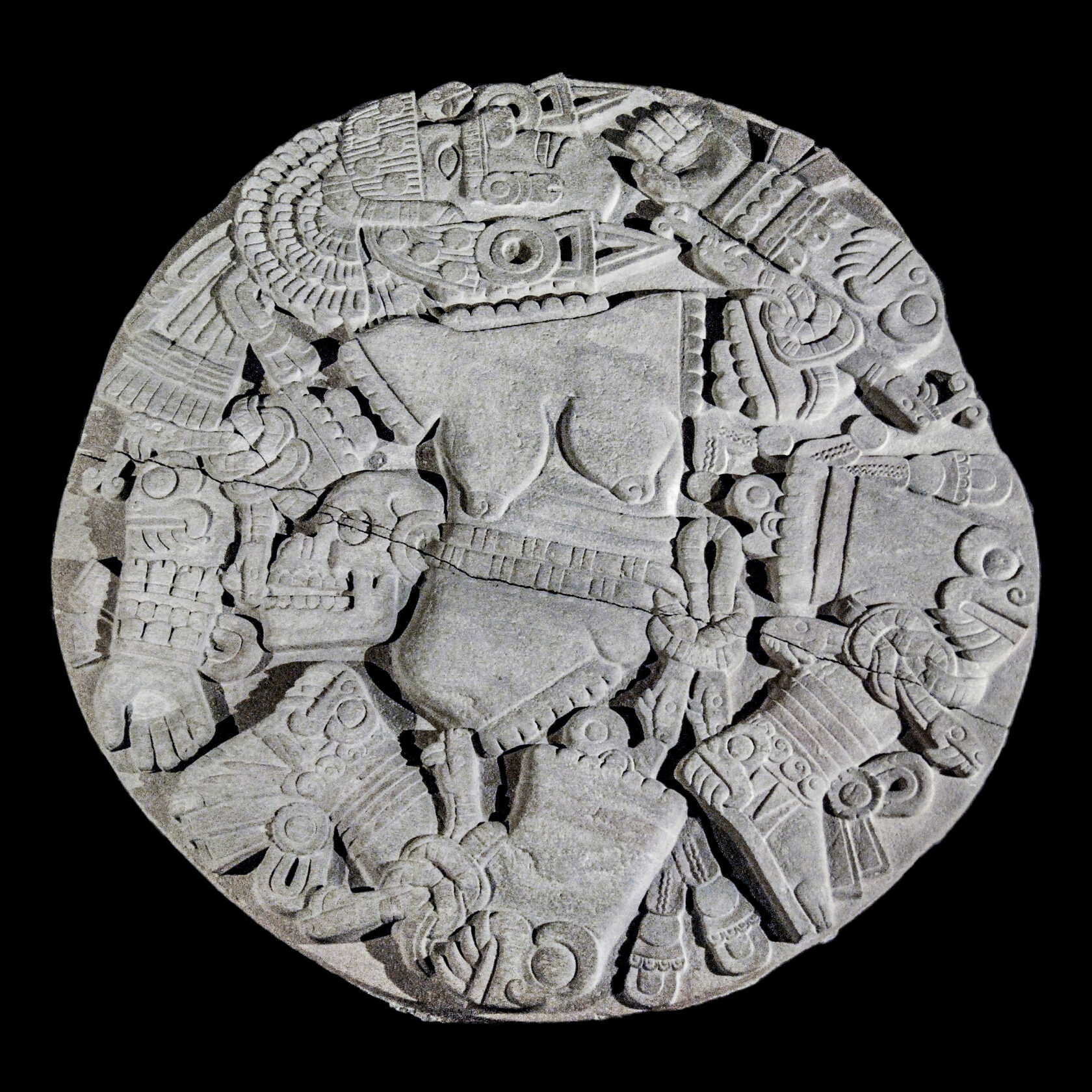 Камень Койольшауки. Ацтеки, примерно 1473 г. н.э. Коллекция Museo del Templo Mayor, Mexico. Dennis Jarvis, 2007.