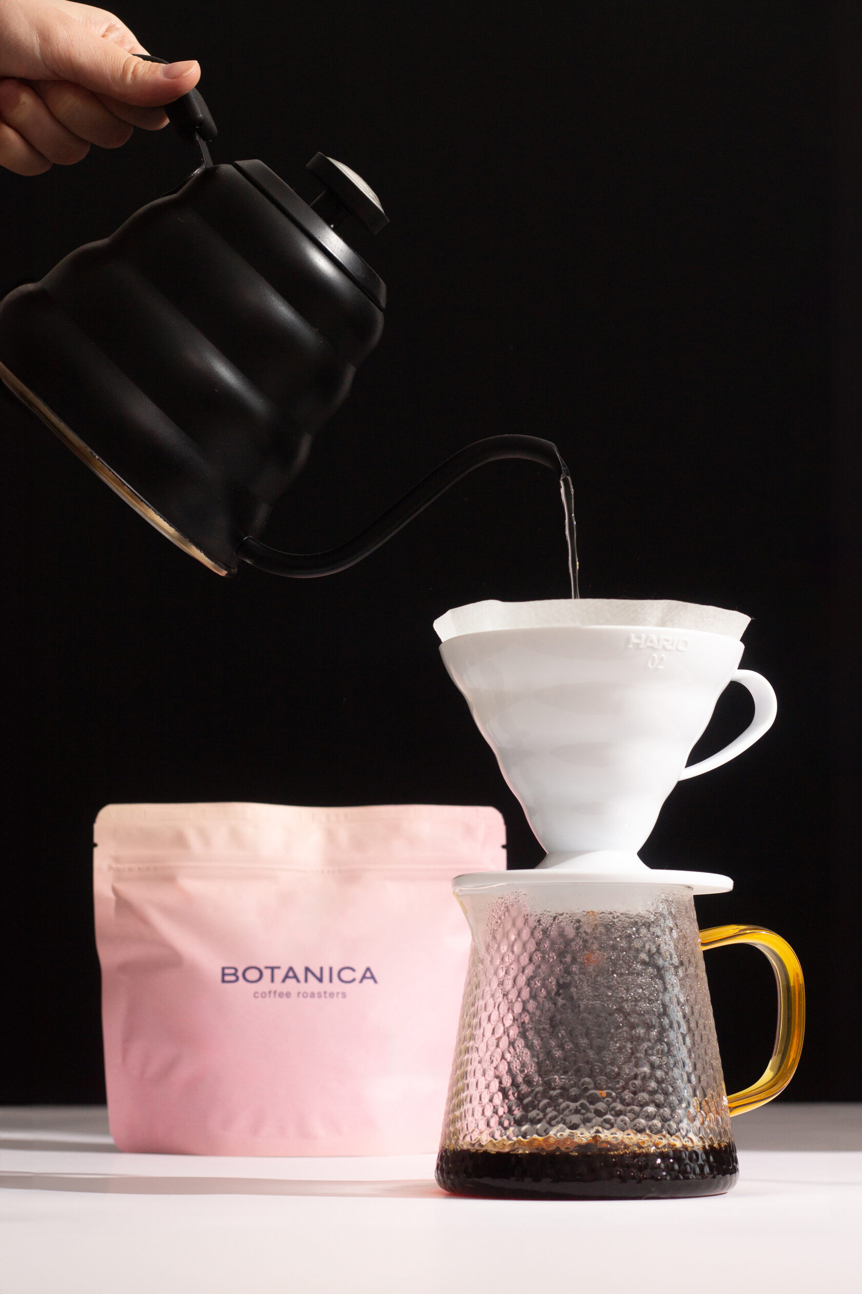 Заваривание кофе Botanica через воронку