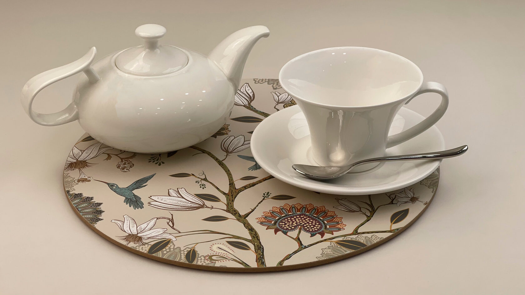 Салфетки сервировочные круглые из пробки "Цветущий сад"