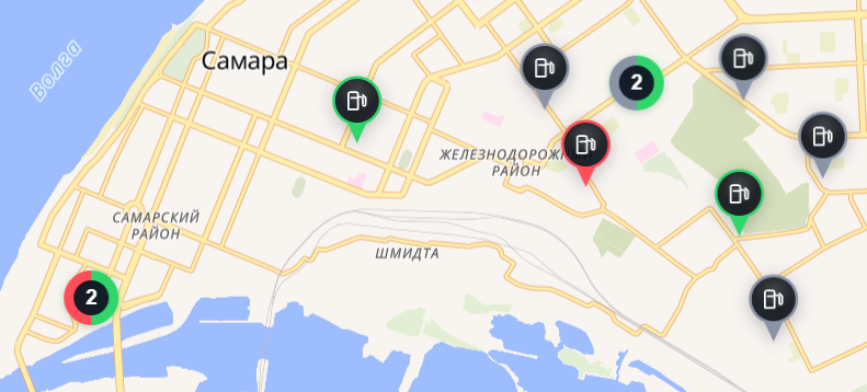 Карта заправок в Самаре