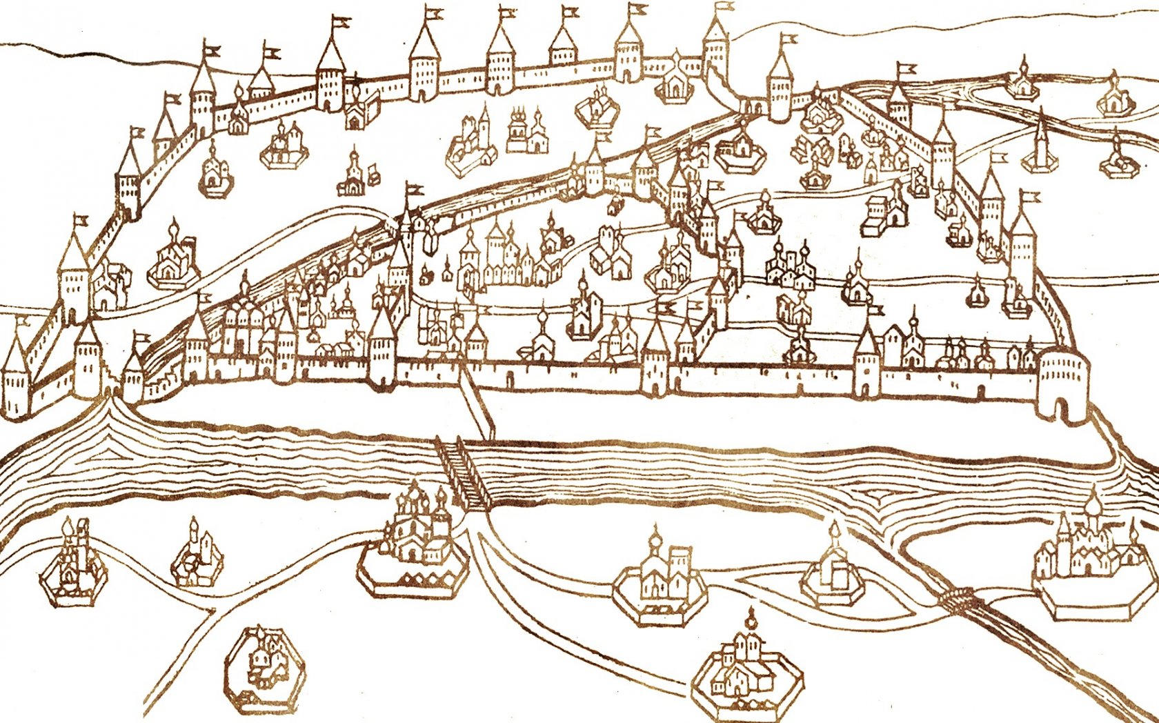 План Пскова 16 века