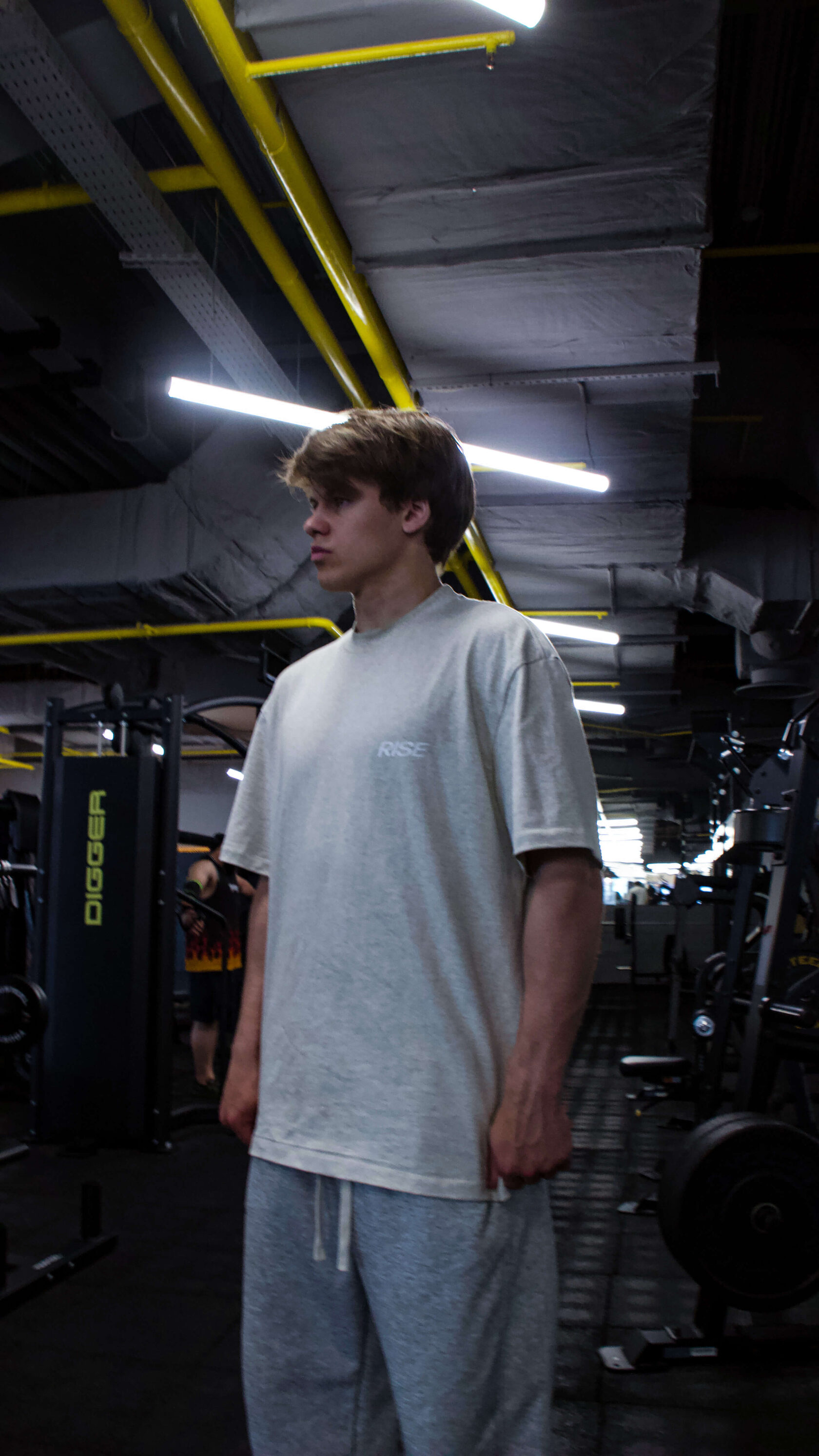 Спортивная футболка Rise Training Club серо-бежевая мужская