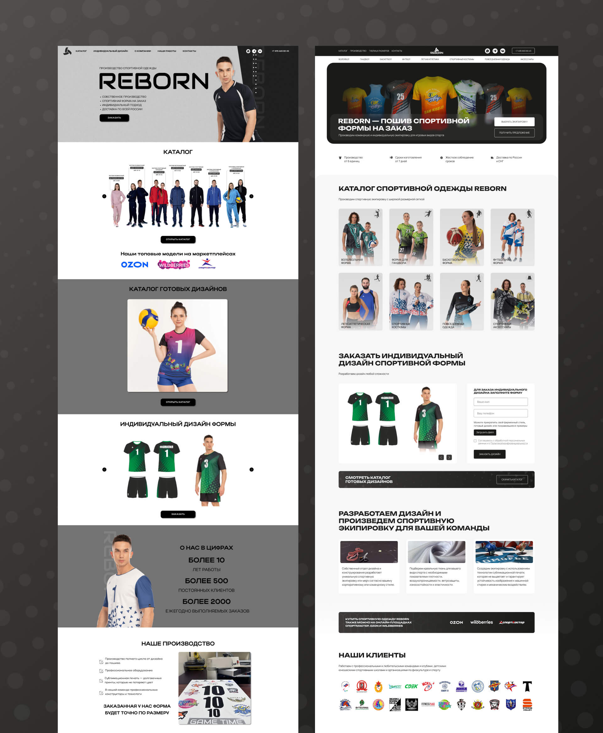 Редизайн сайта для производителя спортивной одежды в России