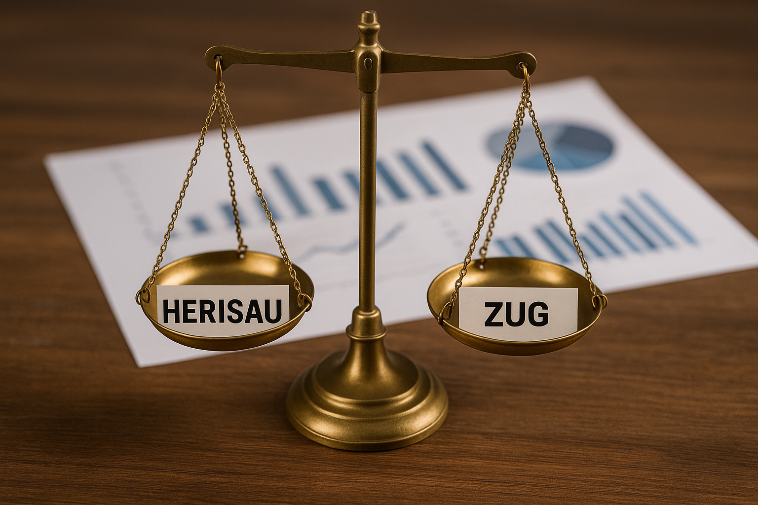 Steuervergleichsgrafik mit Herisau und Zug