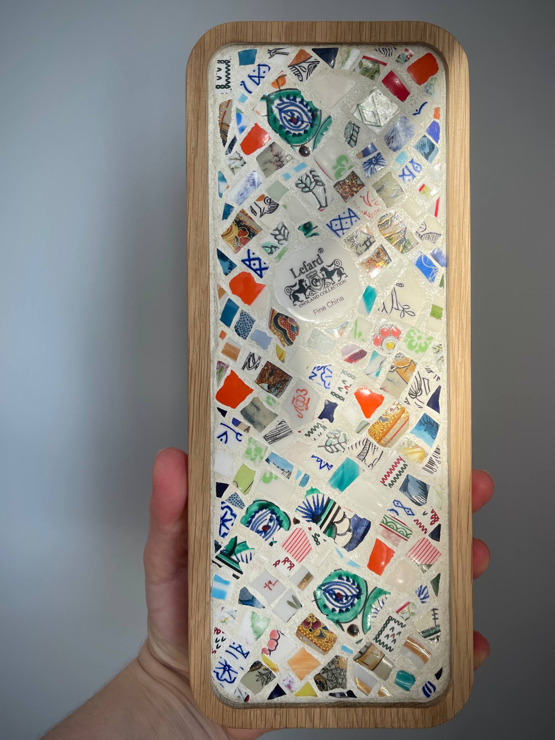 декоративная доска, мозаика, массив дума, инкрустация мозаики, на заказ, техника тренкадис, 