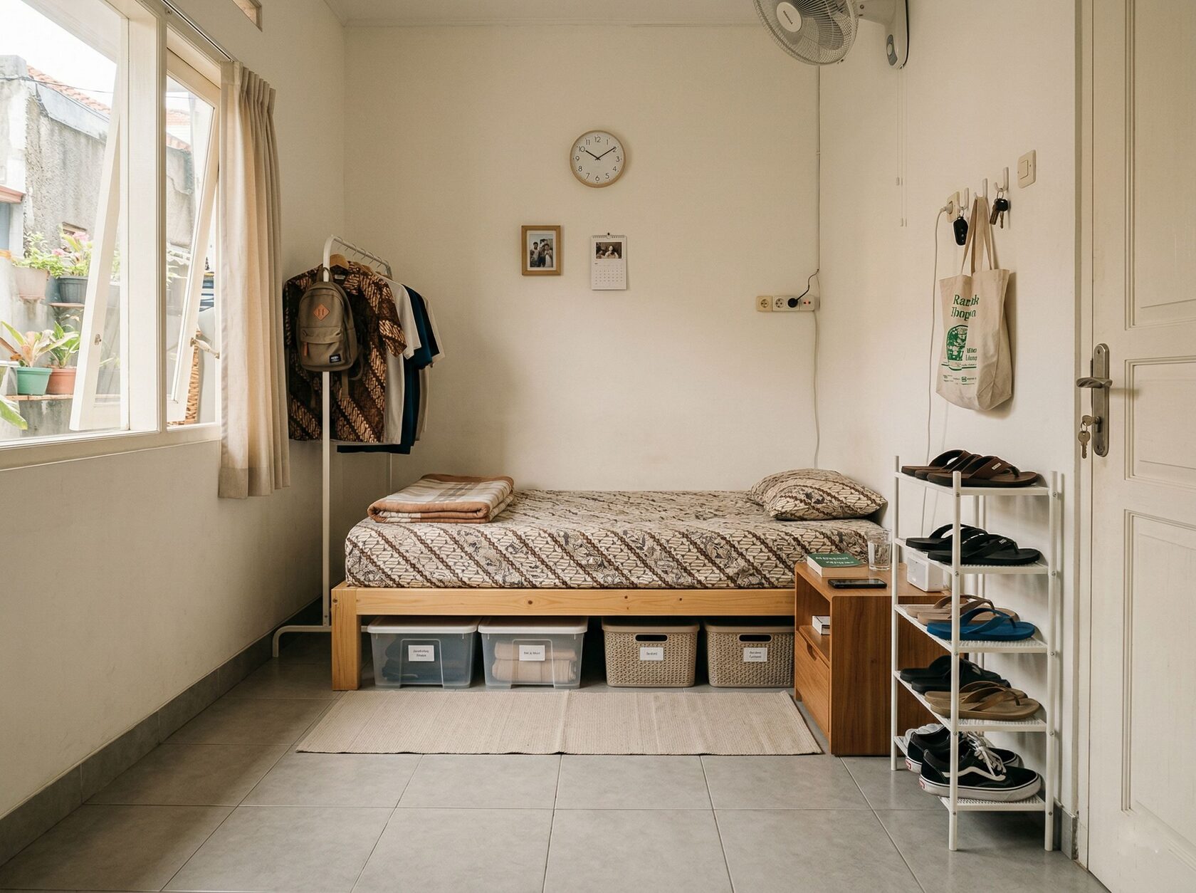 Box bawah ranjang dan rak sepatu untuk rumah kecil