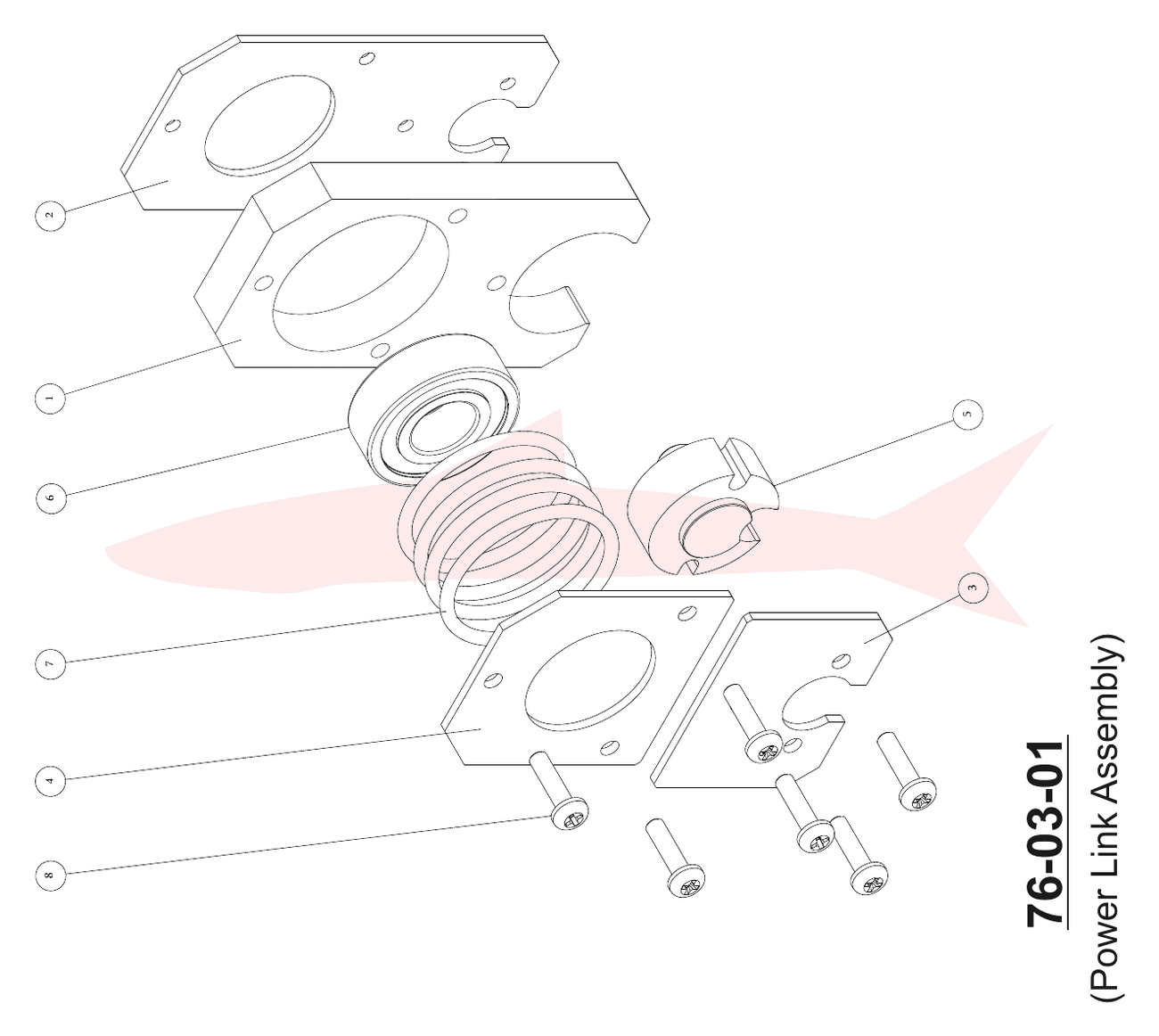 Morgana AutoCreaser Pro 50 76-03-01 Power Link Assembly — схема деталей