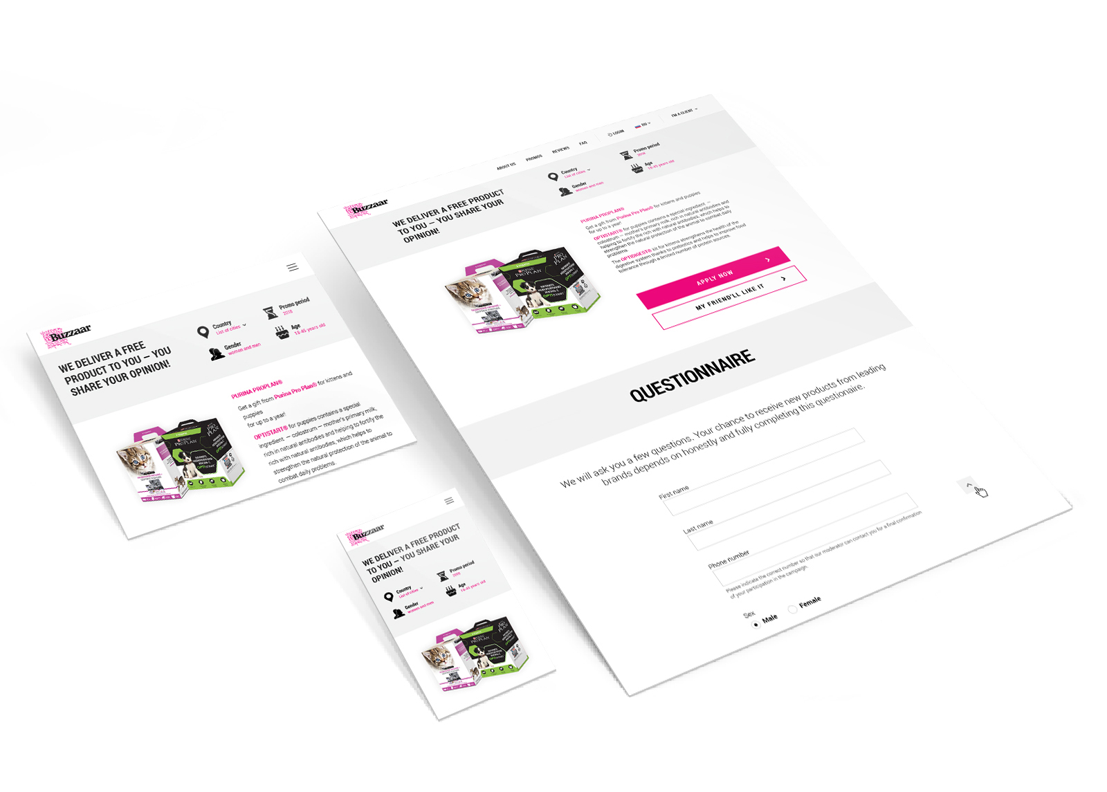 Landing page for a Word-of-Mouth marketing campaign.