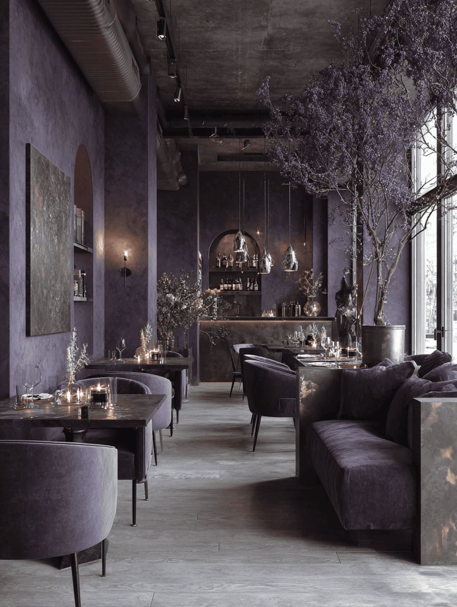 Ресторан в фиолетовом цвете