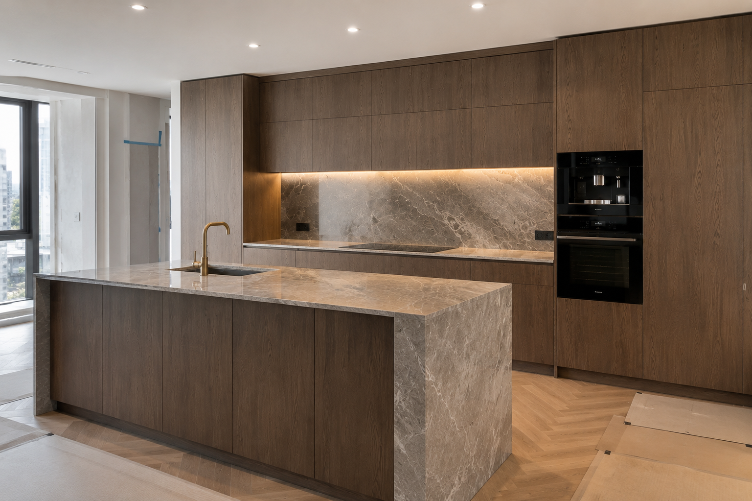 Кухня и остров из дерева по индивидуальному проекту REMIWOOD