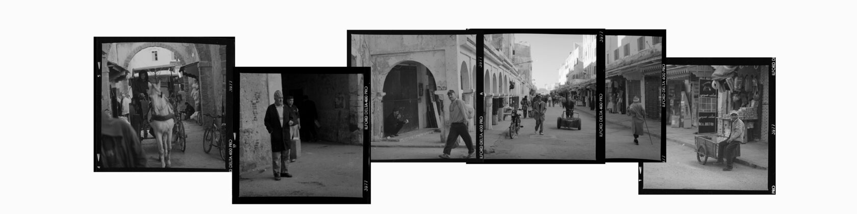 The central street of the medina. Essaouira. Morocco. BW negative 6x6