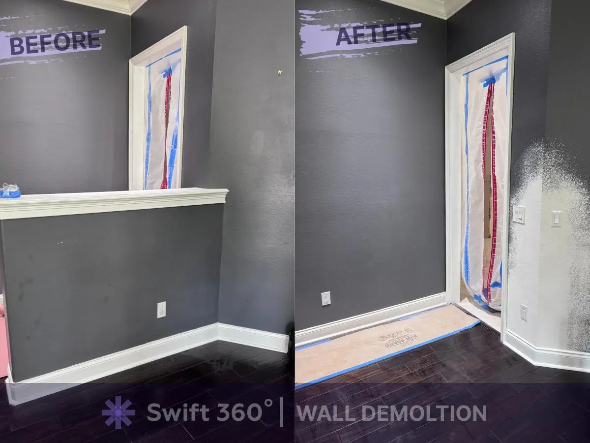 Swift360 - Handyman Orlando - Result job - Wall Demolition - Before and After