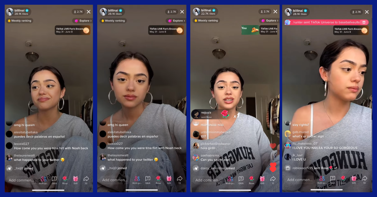 A famous influencer Nailea Devora shared her story about a car theft that has happened to her in LA on TikTok LIVE. Sharing your personal stories during a live stream is a good way to engage your audience and build strong connections with your fans.