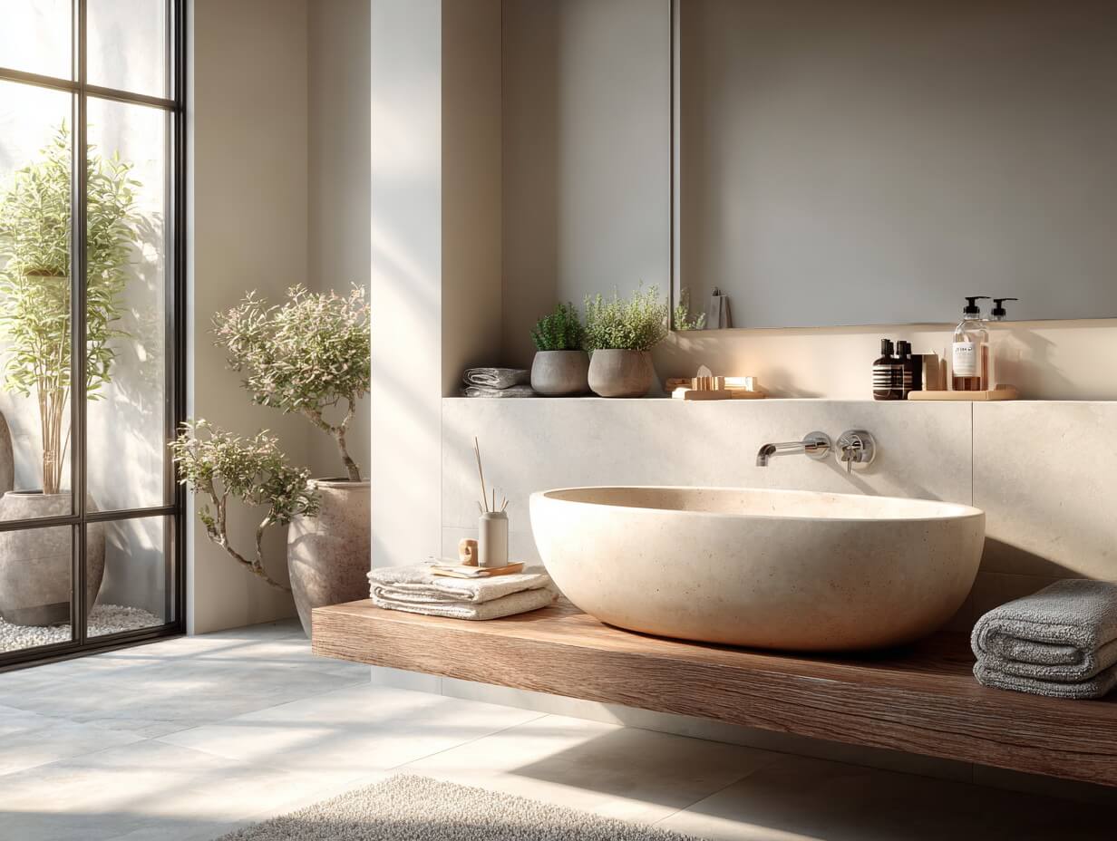 ванная комната в минималистичном стиле 