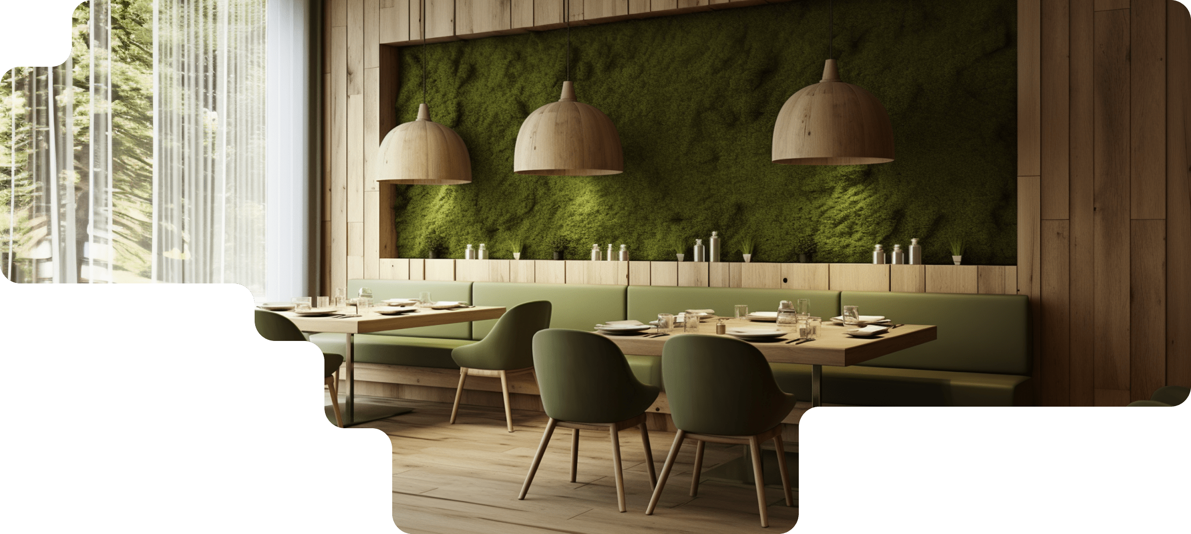 стабилизированный мох для ресторана