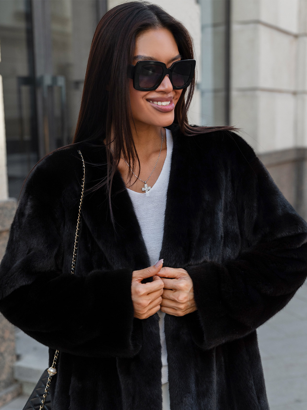 шуба из меха норки nafamink