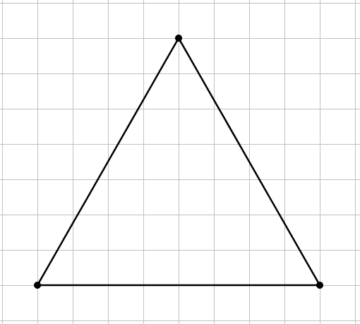 Как нарисовать равносторонний треугольник по клеткам
