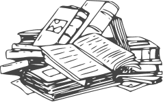 Рисунок книг внавалку