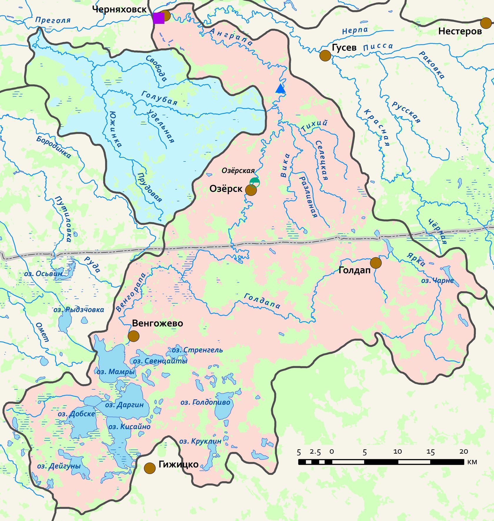 Река синие воды на карте. Бассейн реки Преголя на карте. Бассейны рек на карте. Река Анграпа Калининградская область. Схема реки Анграпа.