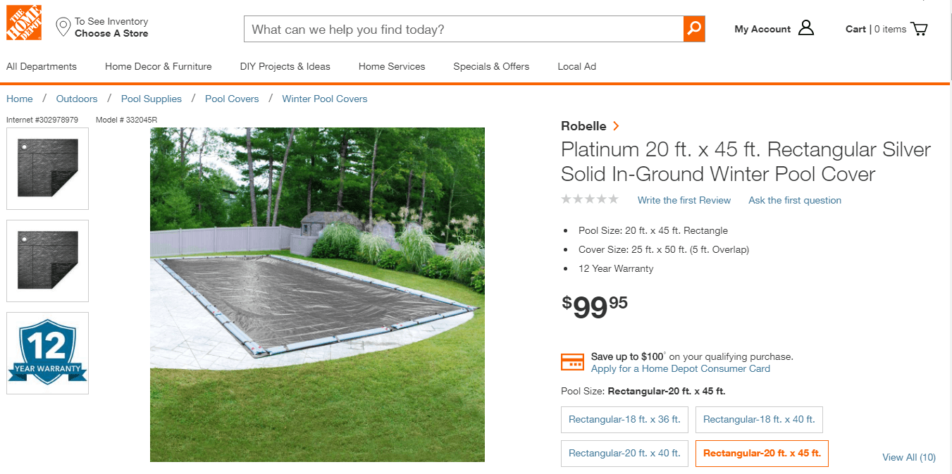 Profitable outdoor product for dropshipping from Home Depot on Amazon on supplier site