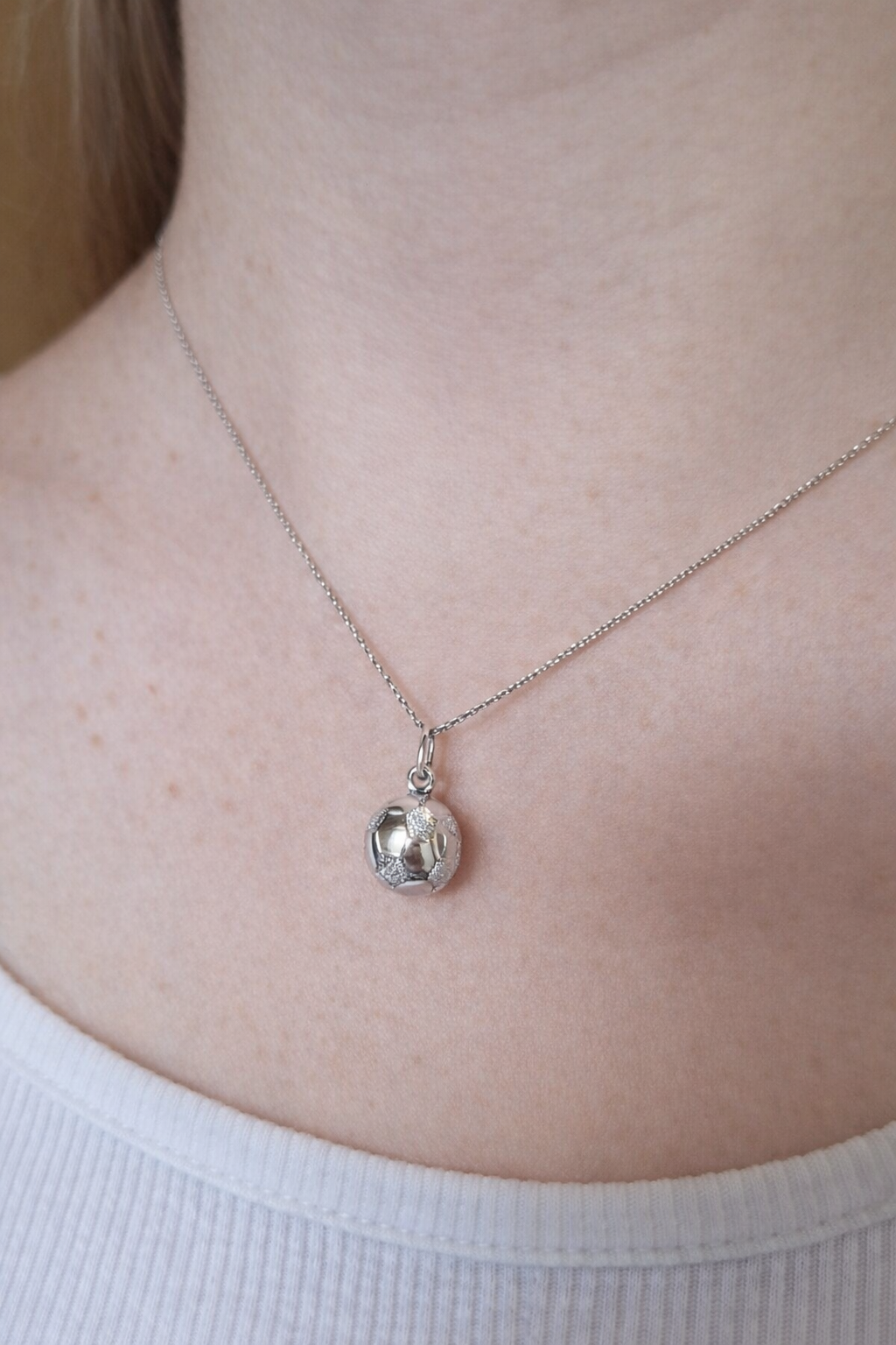 серебряная подвеска футбольный мяч Футбол