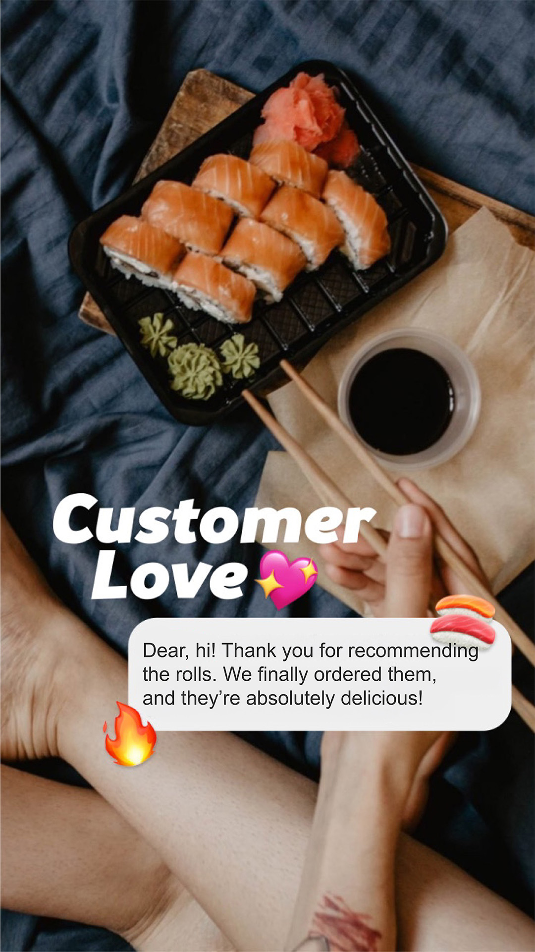 Kiki Sushi promotional banner advertising takeaway service