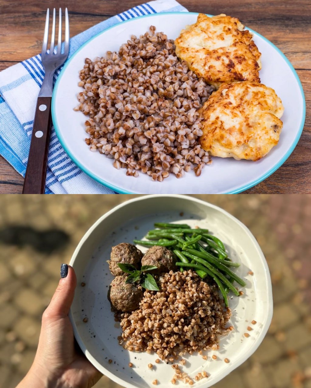 Пример как можно засервировать блюдо с гречкой