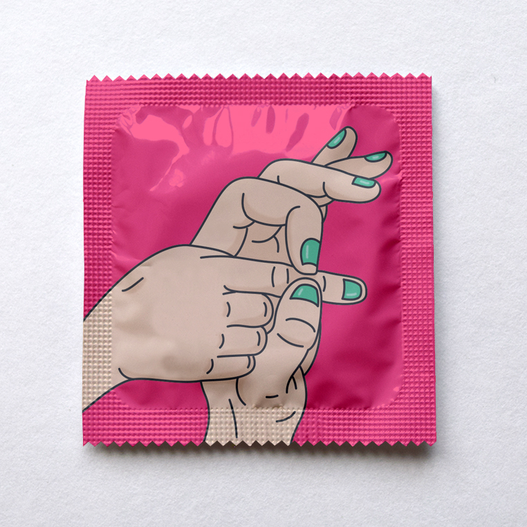 Illustration for condoms packaging.