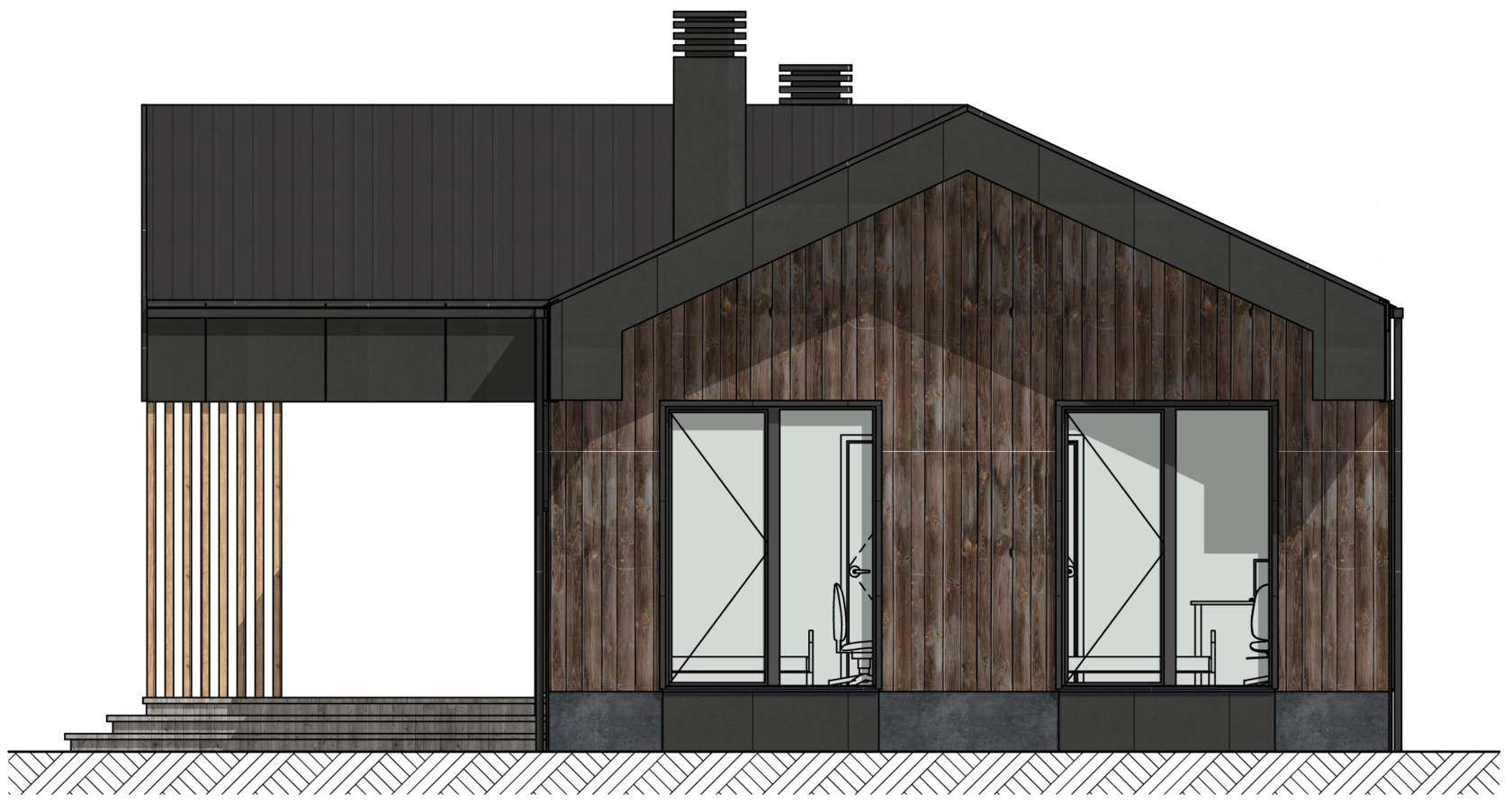 Проект дома "Премиум" для наглядной визуализации и представления данного типа дома с видом другого бока