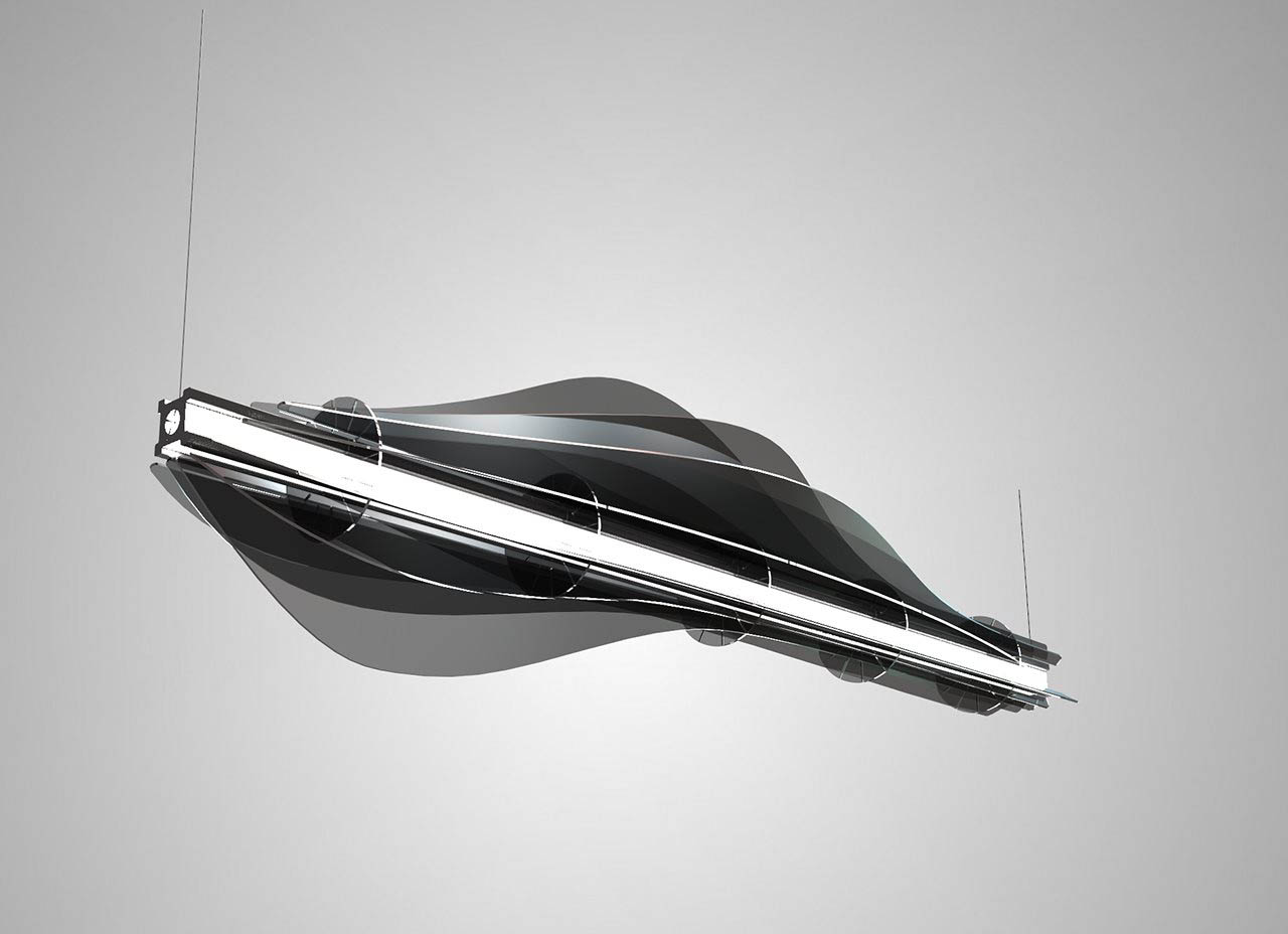 Дизайнерский подвесной светильник на основе led-ленты и алюминиевого профиля