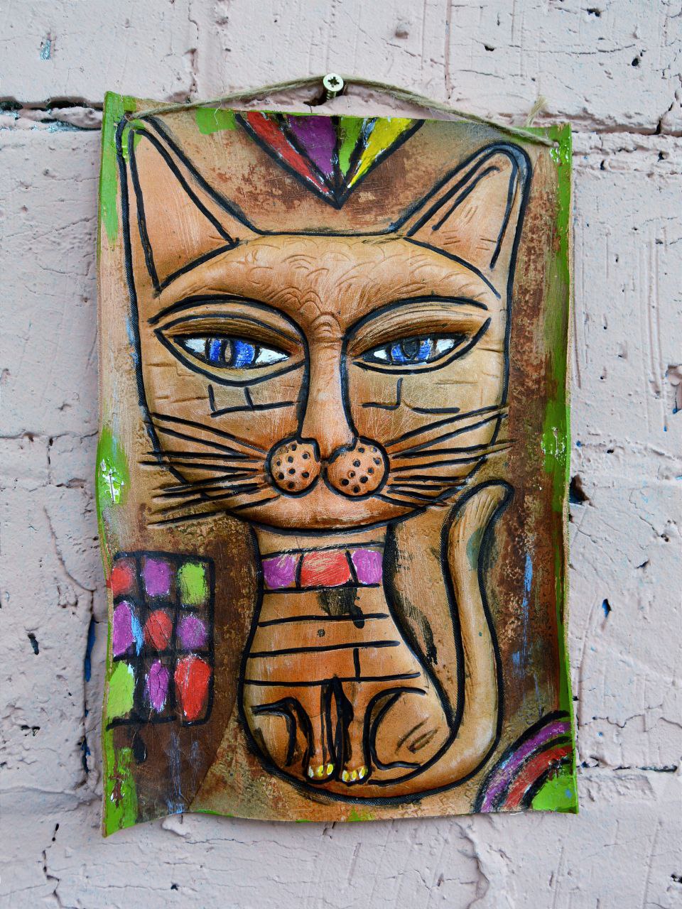 Скульптура настенная из фактурной кожи А.МузылевЪ &quot;Авангард Дзен Гранжа 4&quot;