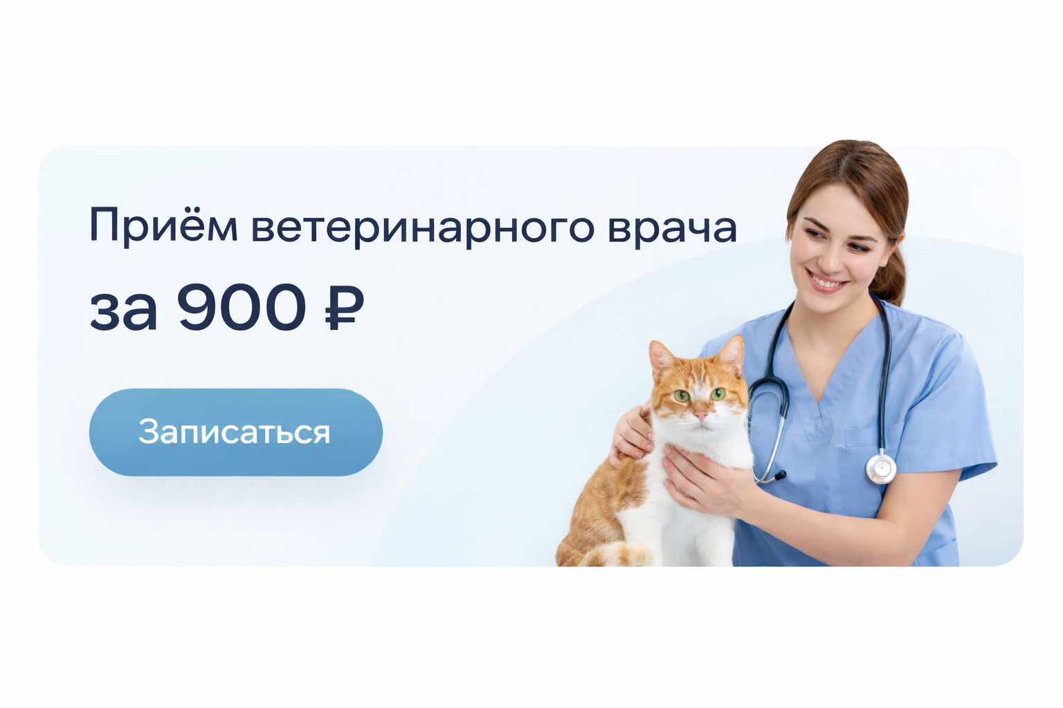 Приём ветеринарного врача за 900 рублей