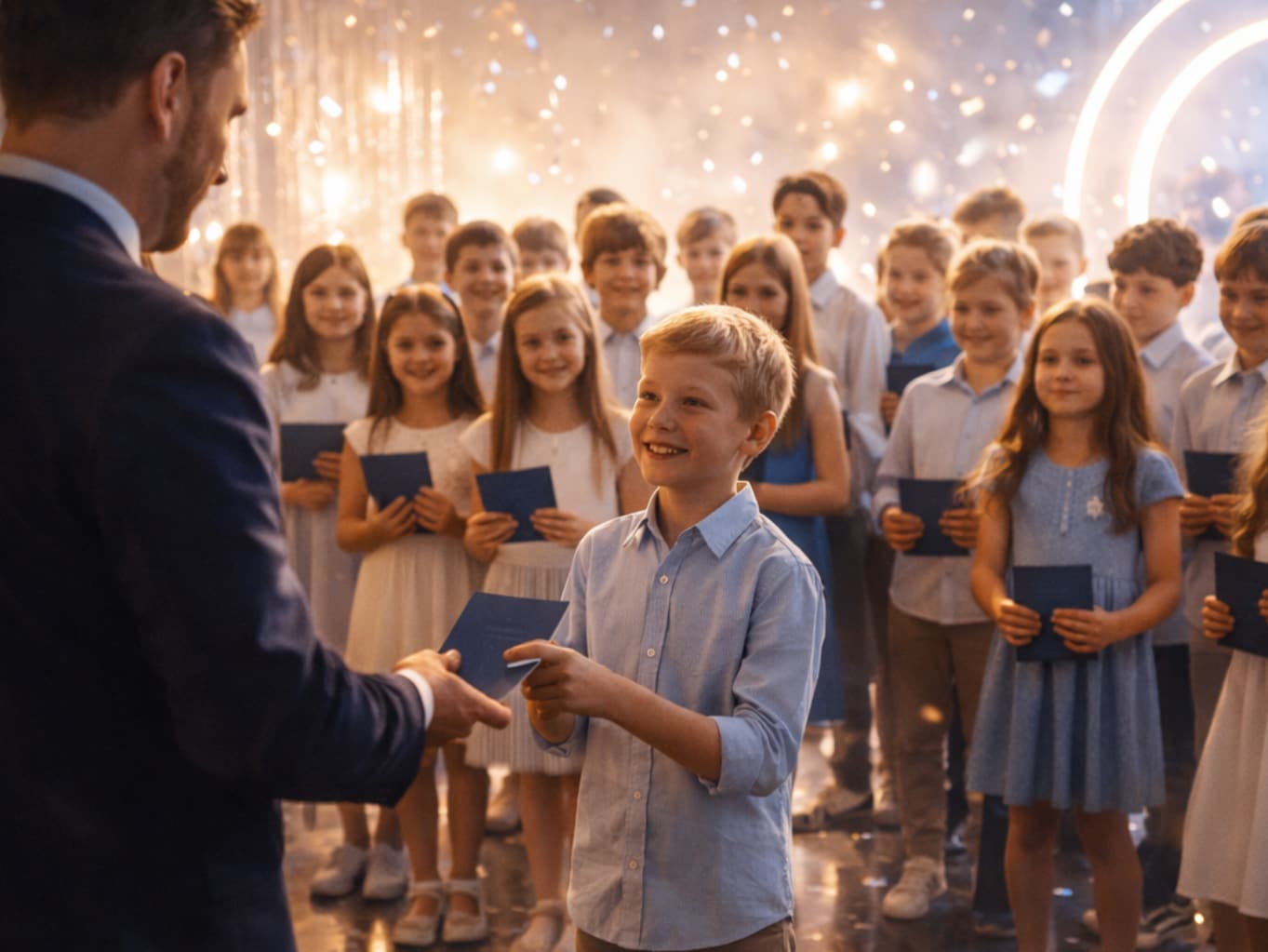 Торжественный вынос торта на выпускном начальной школы