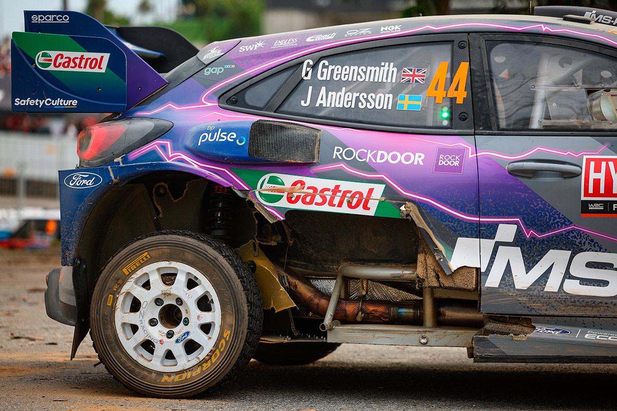 Элементы выхлопной системы Ford Puma Rally1 Гаса Гринсмита, ралли Португалия 2022