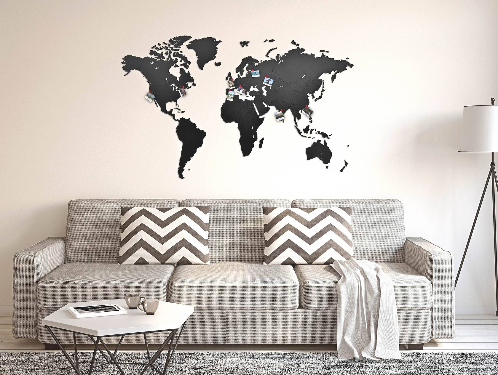 Карта мира из дерева Map Wall decoration