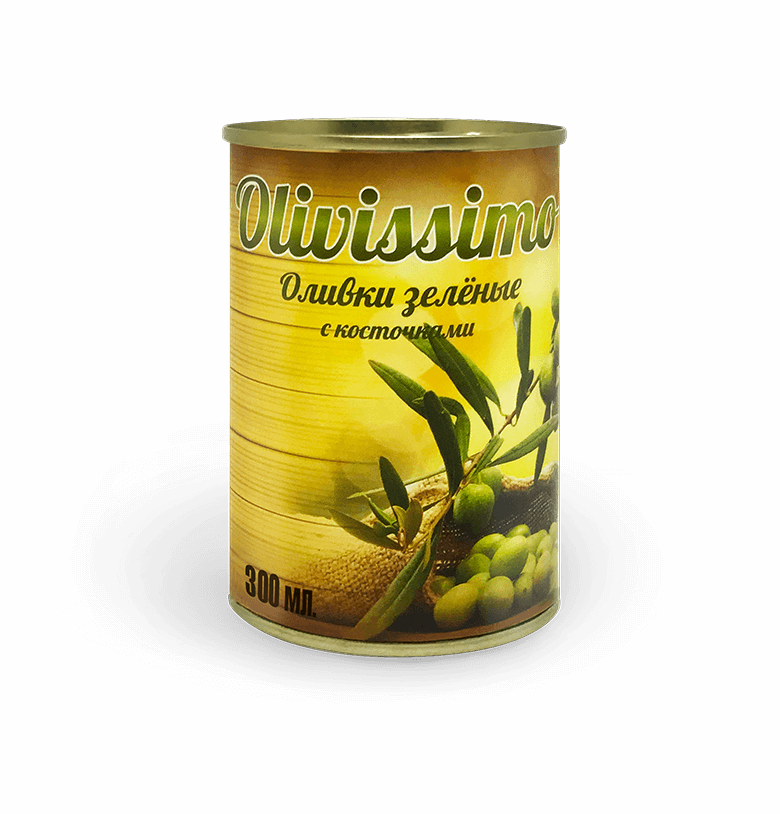 Оливки зелёные с косточками "Olivissimo" 