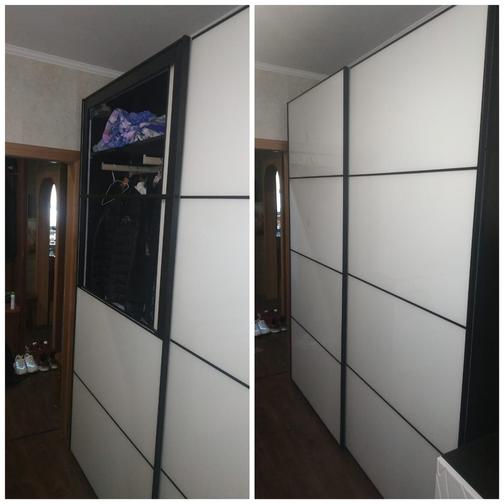 Замена разбитого зеркала в шкафу. Примеры работ