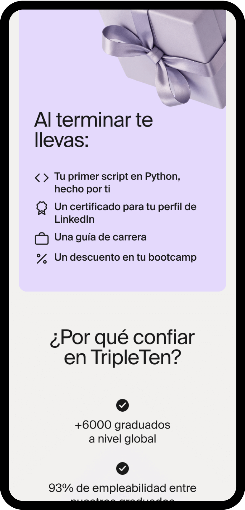 Tripleten Latam website screenshot — design and development by Curves Digital