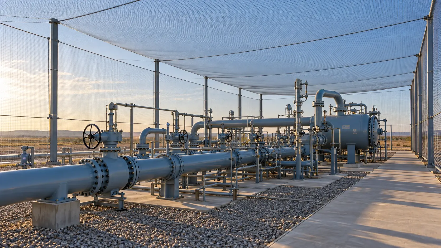 Трубопроводный коллектор газовой площадки