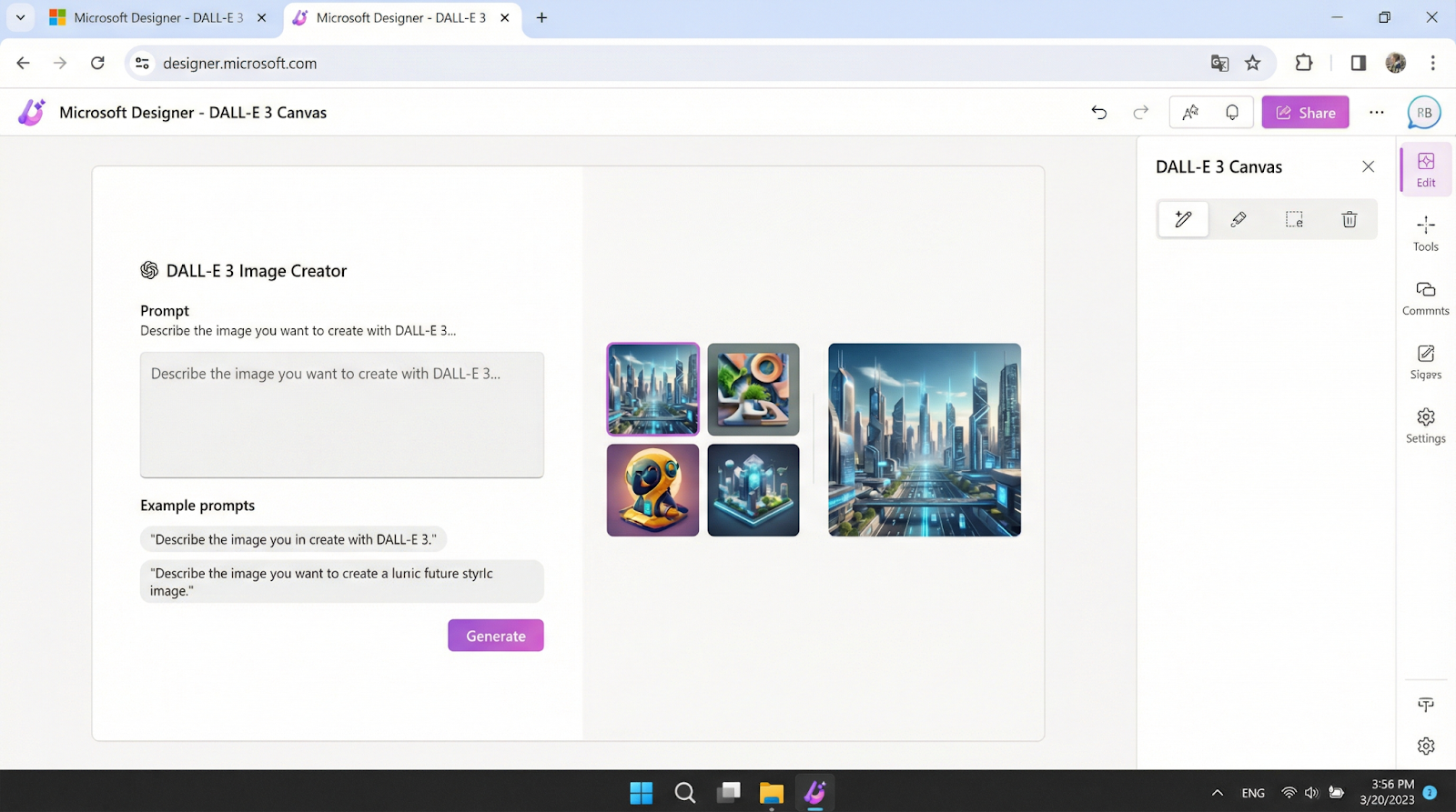 Microsoft Designer: DALL-E 3 muscle in your browser