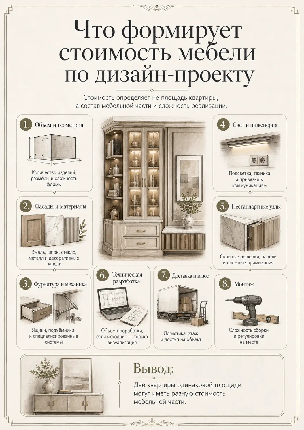 Что формирует стоимость мебели по дизайн-проекту