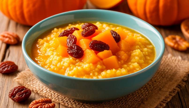 Пшённая каша с тыквой и изюмом в мультиварке