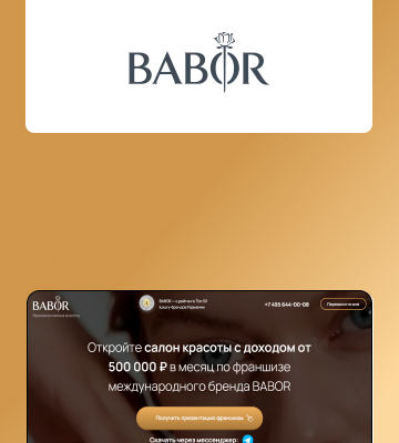 Babor — 6715 заявок по 134 ₽ для франшизы салонов красоты