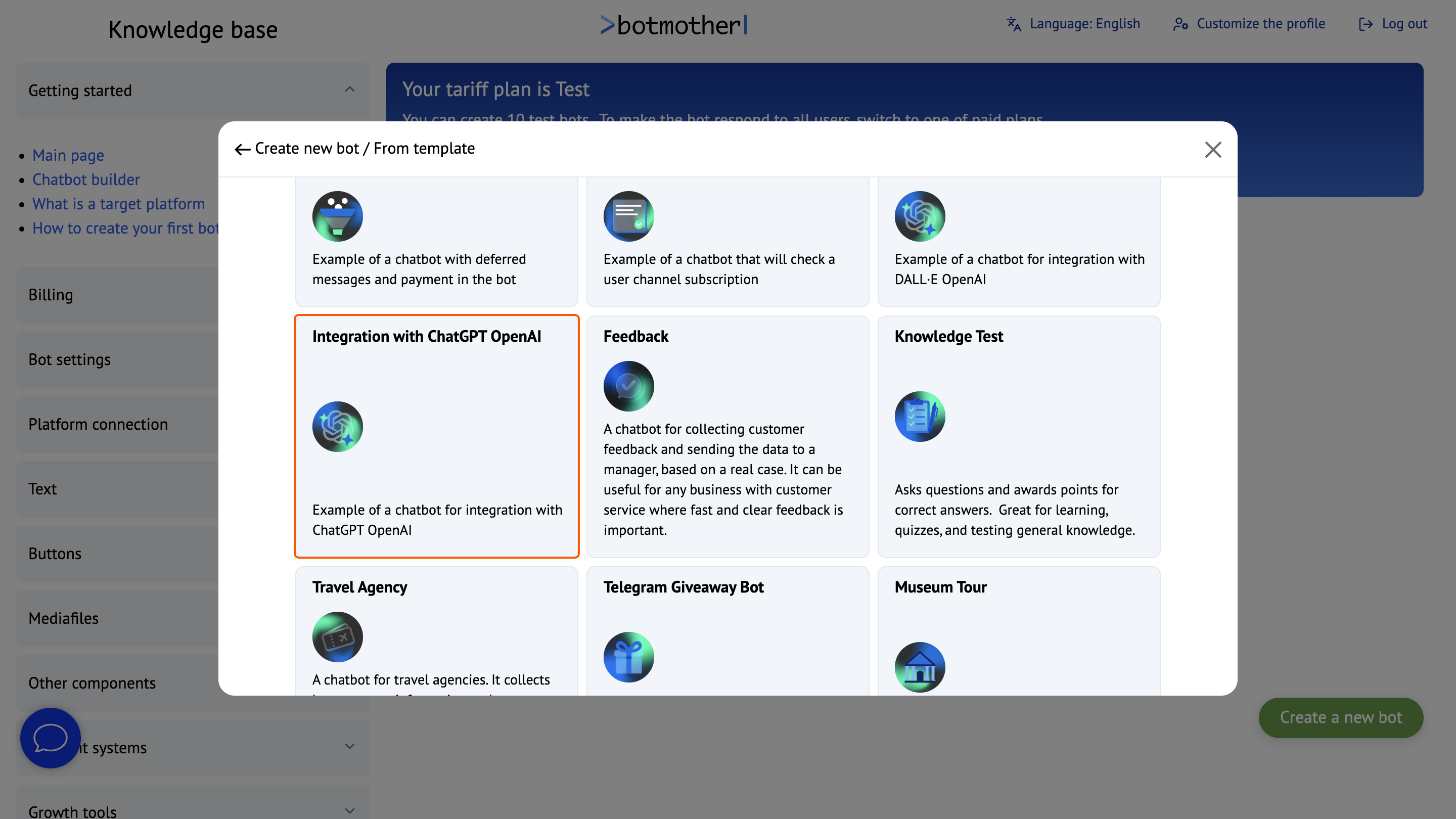 ChatGPT Integration Chatbot Template | AI-Powered Conversations | Botmother