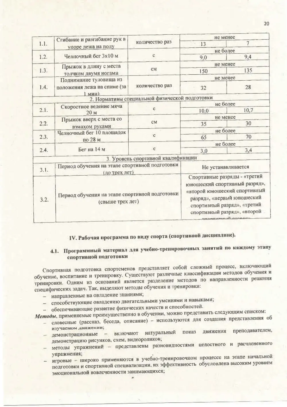 Программа спортивной подготовки, страница 20